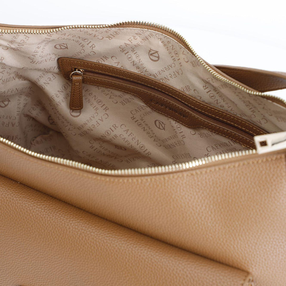Borsa Cafènoir Hobo in materiale granoso ed effetto suede sul quadrante davanti, dettaglio nodi WF0712