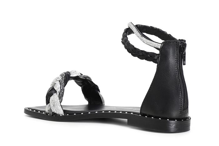Cafènoir GE9130 Sandali chiusi dietro con fascia strass e rafia