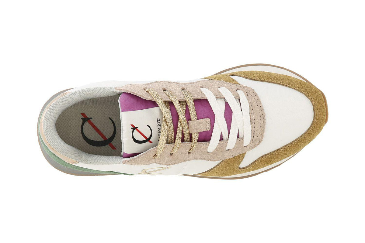 Sneakers da donna in pelle scamosciata e tessuto multicolor DB6001