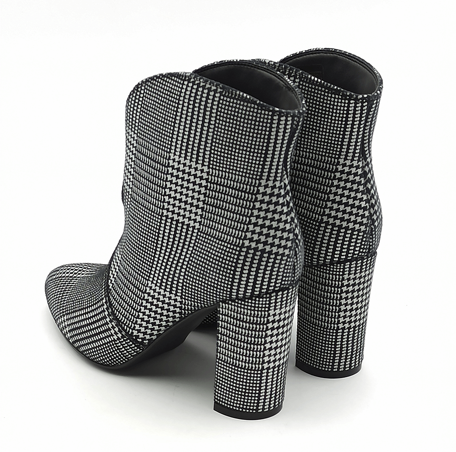 STIVALETTO DONNA TACCO ALTO IN TWEED CAFENOIR LF833 NERO/ARGENTO
