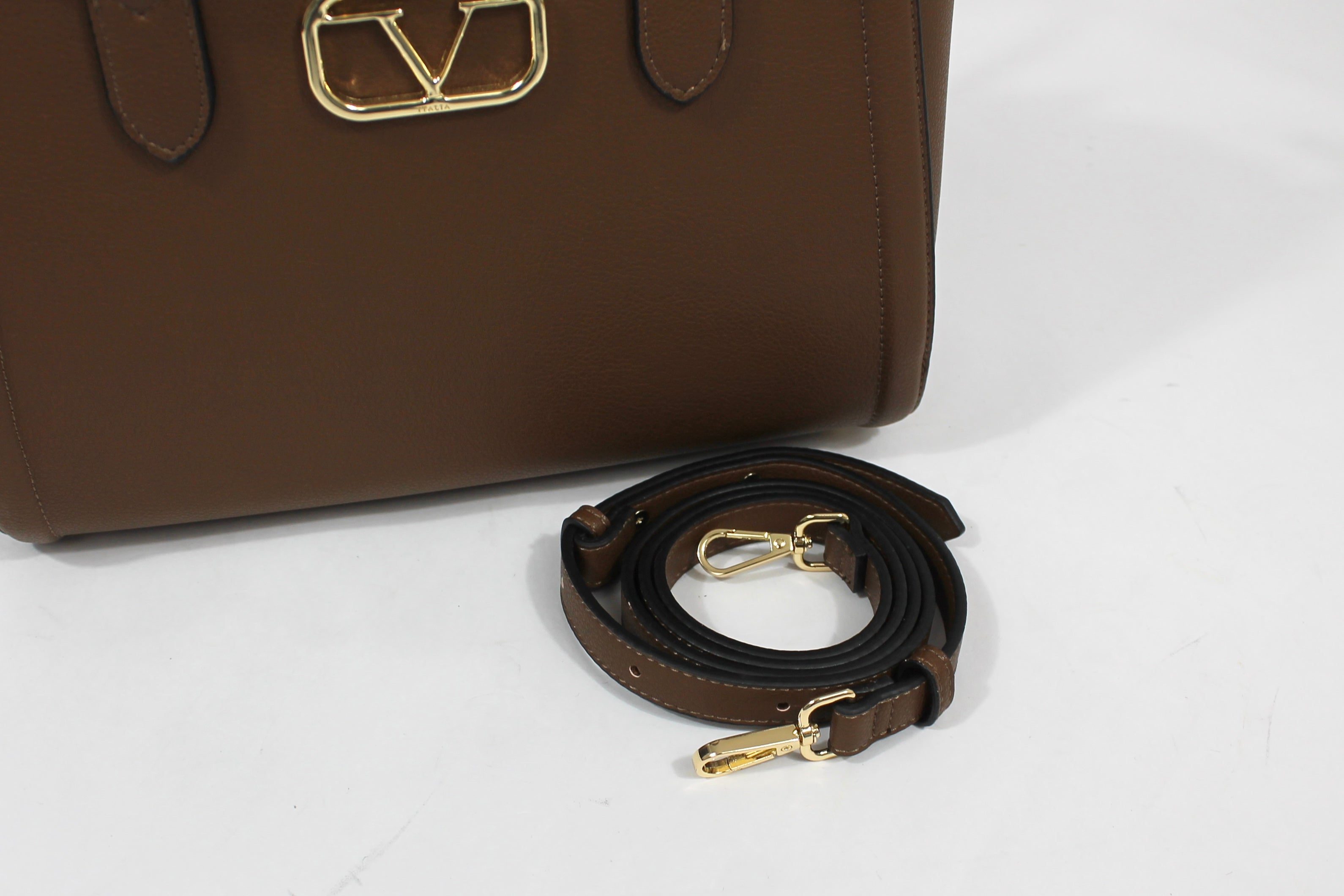 Borsa a mano in ecopelle marrone – 19V69 by Versace