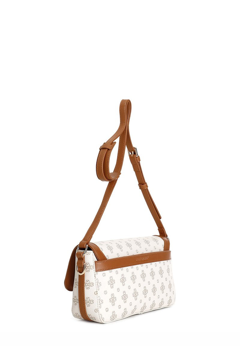 Borsa Cafènoir a spalla con pattina monogram, rifiniture a contrasto e logo cuoio NF0816