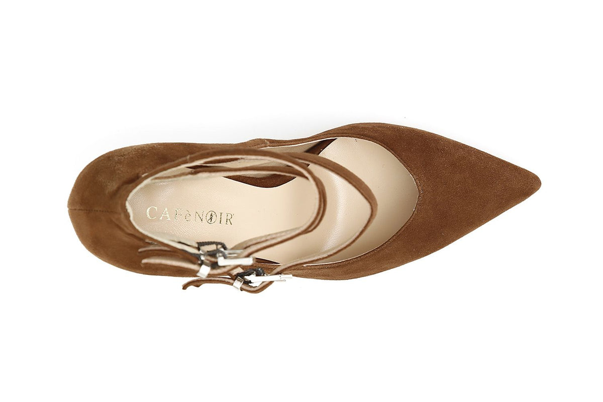Décolleté Cafènoir in pelle scamosciata arricchita da lacci alla caviglia NA5004