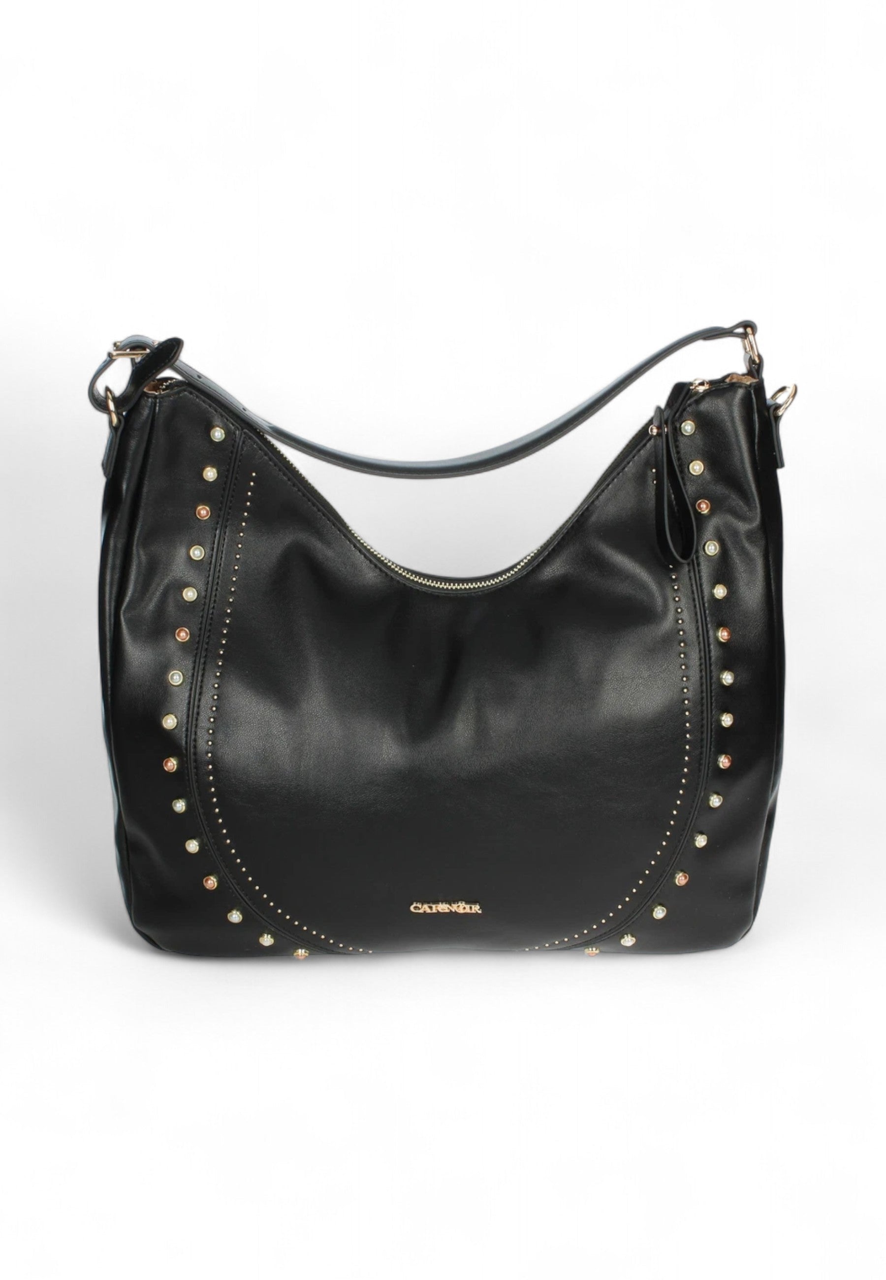 BORSA CAFÈNOIR A Spalla Donna Nero Borchie NI0818