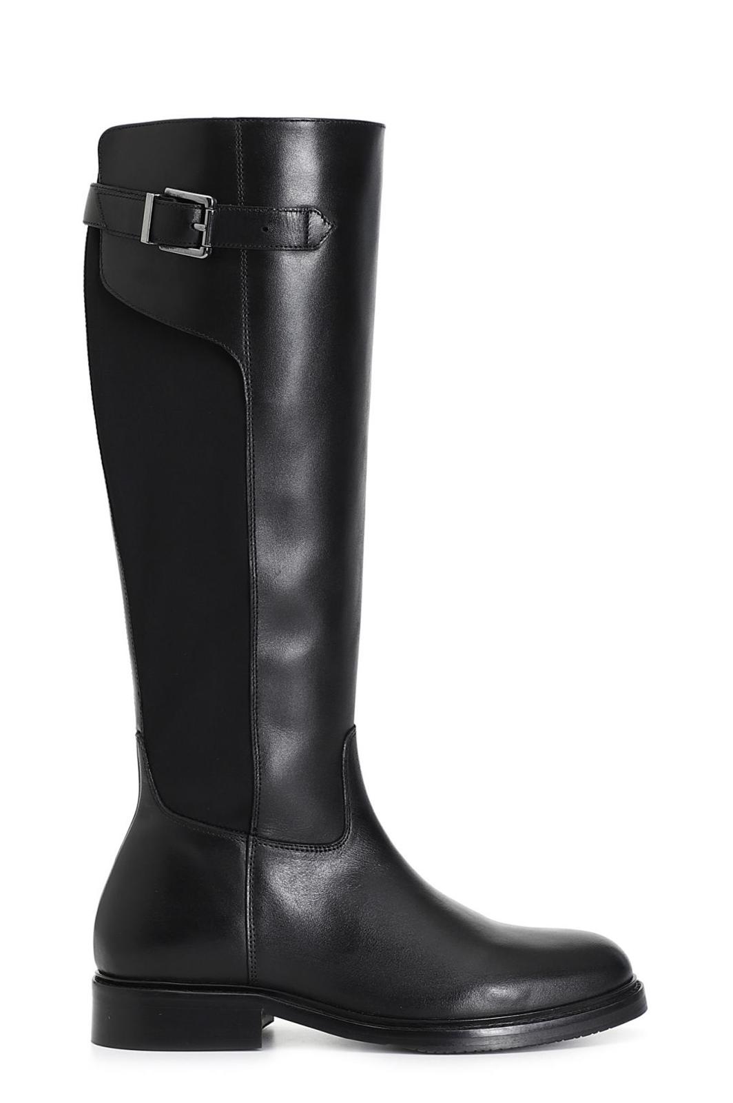 Cafènoir HC1003 Stivale da donna in pelle e lycra stretch con fibbia a decoro