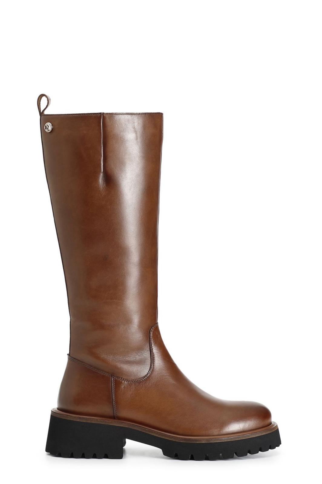 Stivale donna in pelle tabacco HA1002