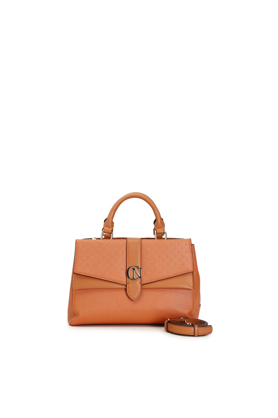 Borsa Cafènoir NA0402 Bauletto rigido in saffiano con microborchie e charm cafènoir