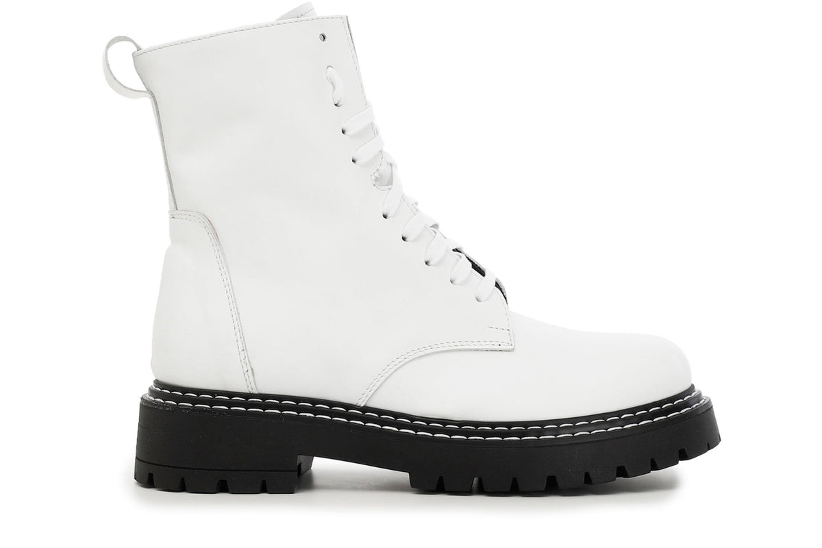 CafèNoir donna anfibi in pelle bianca FM1240