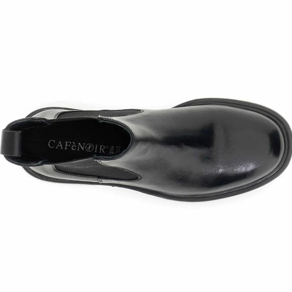 Tronchetti CafeNoir in pelle con elastico nero GE1001