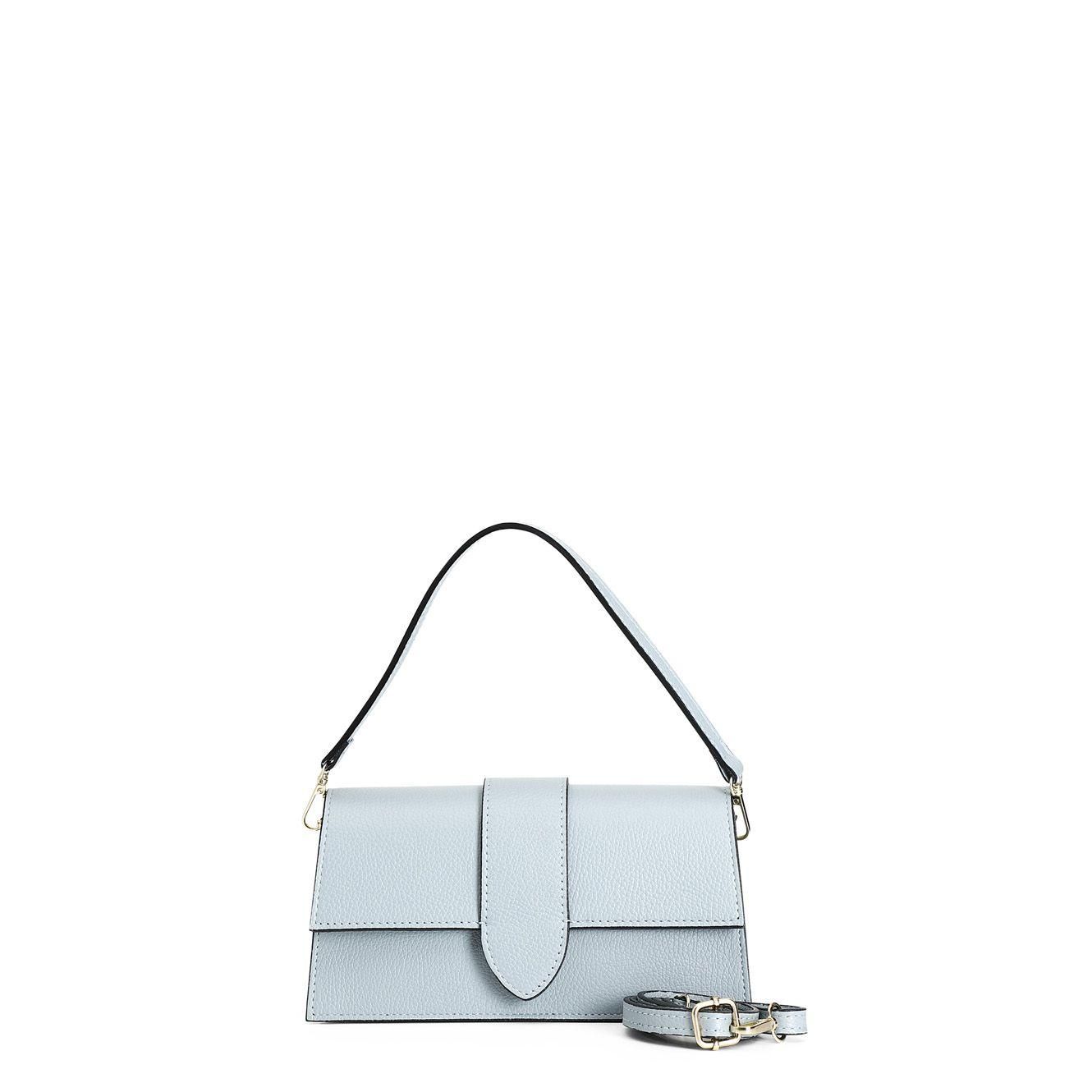 Borsa Cafènoir rigida in pelle martellata con pattina XH0005