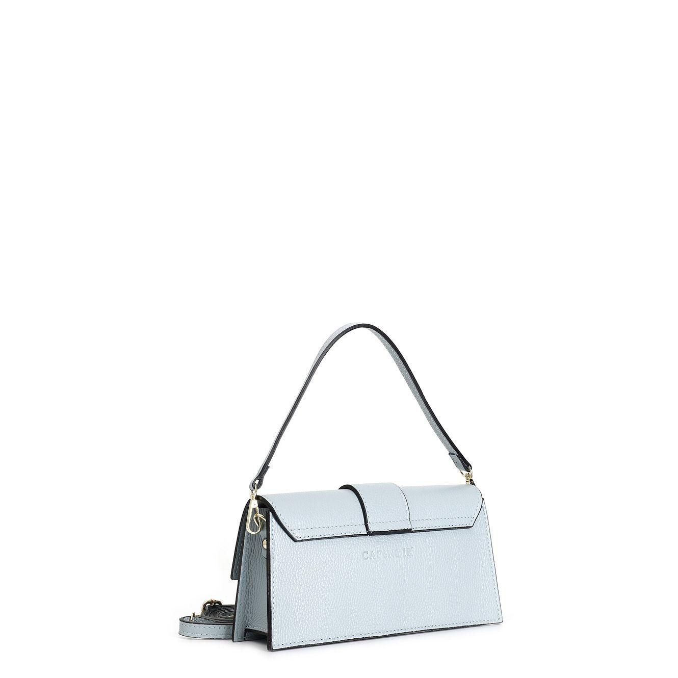 Borsa Cafènoir rigida in pelle martellata con pattina XH0005