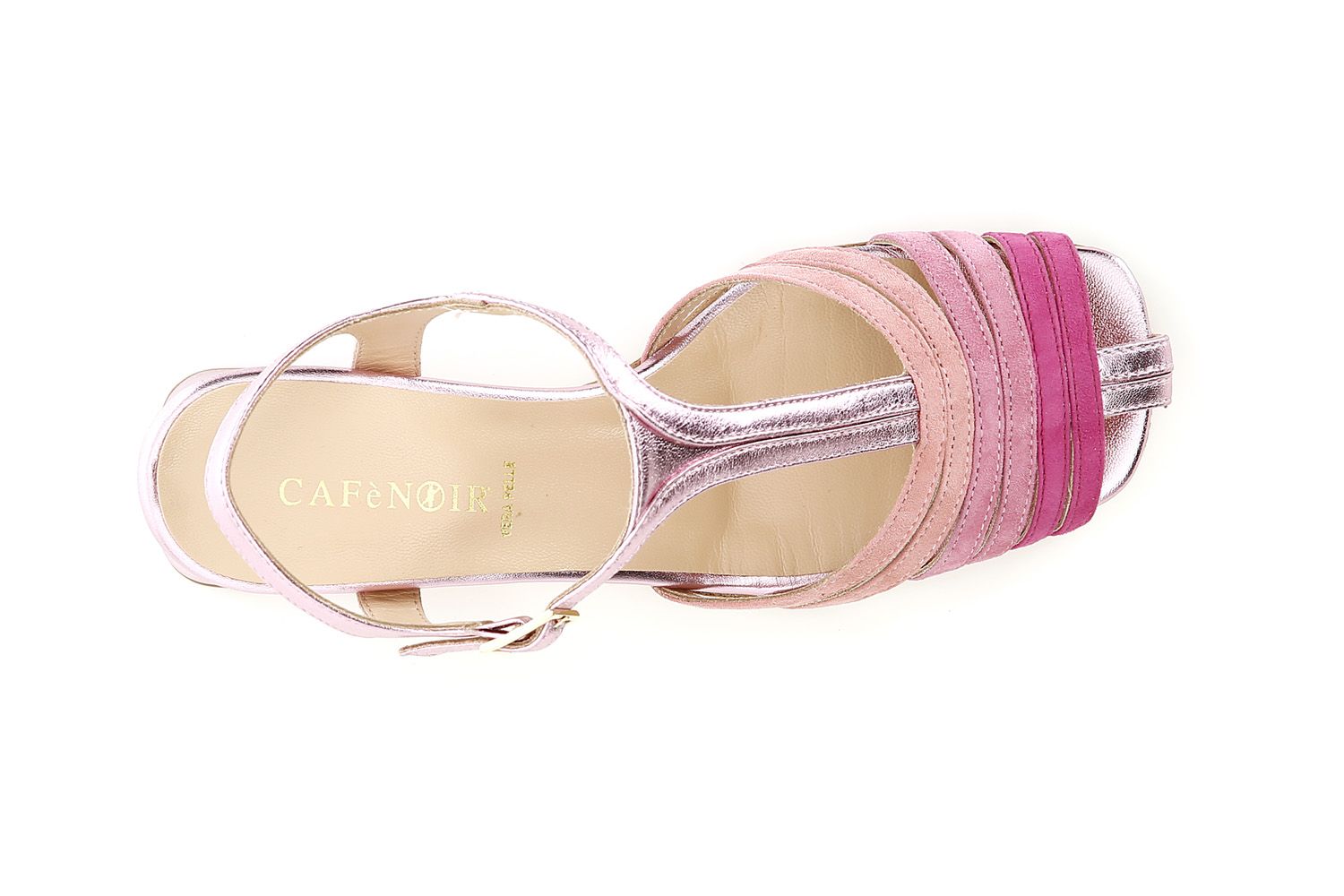 Slingback gabbia Cafènoir modello gilda realizzati in camoscio multi fuxia EL5020