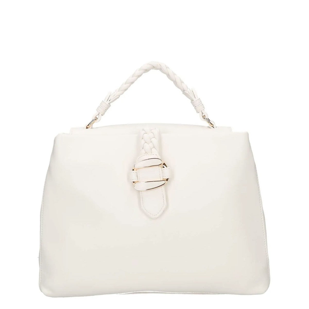 Borsa a mano Cafè Noir Bianco Bianca Bauletto morbida Grande intrecciato NC0805