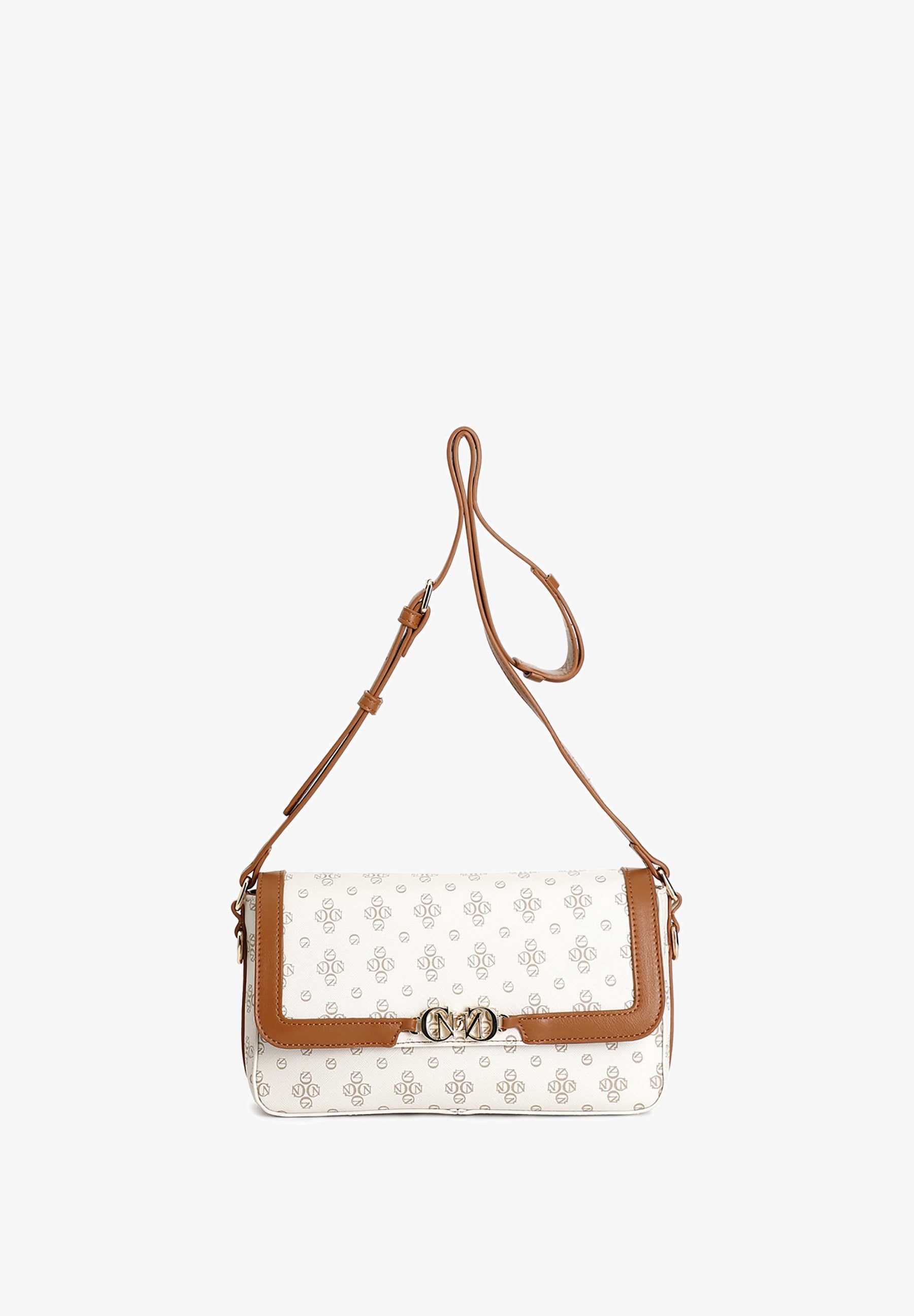 Borsa Cafènoir a spalla con pattina monogram, rifiniture a contrasto e logo cuoio NF0816