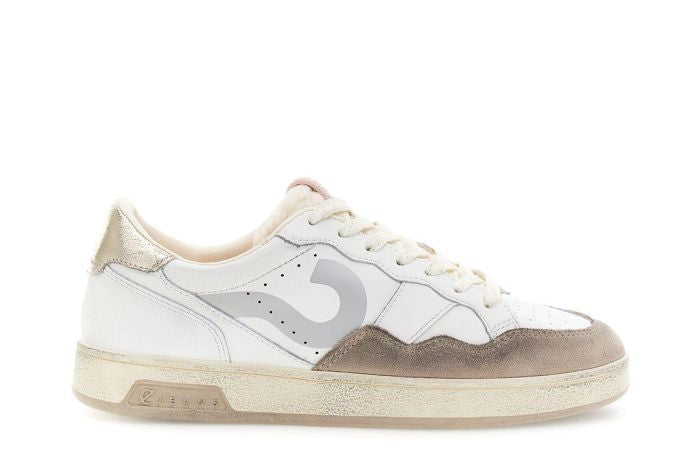 Sneakers CafeNoir donna in pelle e scamosciato con riporto laminato DD1004