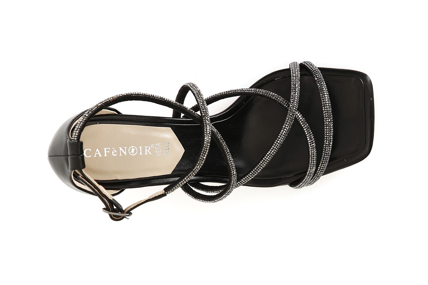 Sandali Cafènoir in vera pelle incrocio strass MB9001