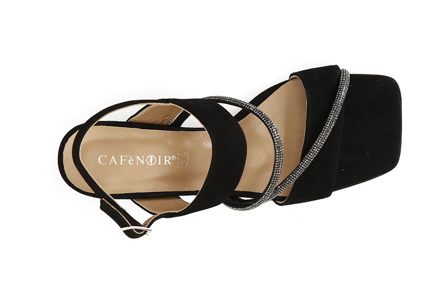 Cafènoir LB5209 Sandali in pelle scamosciata con strass