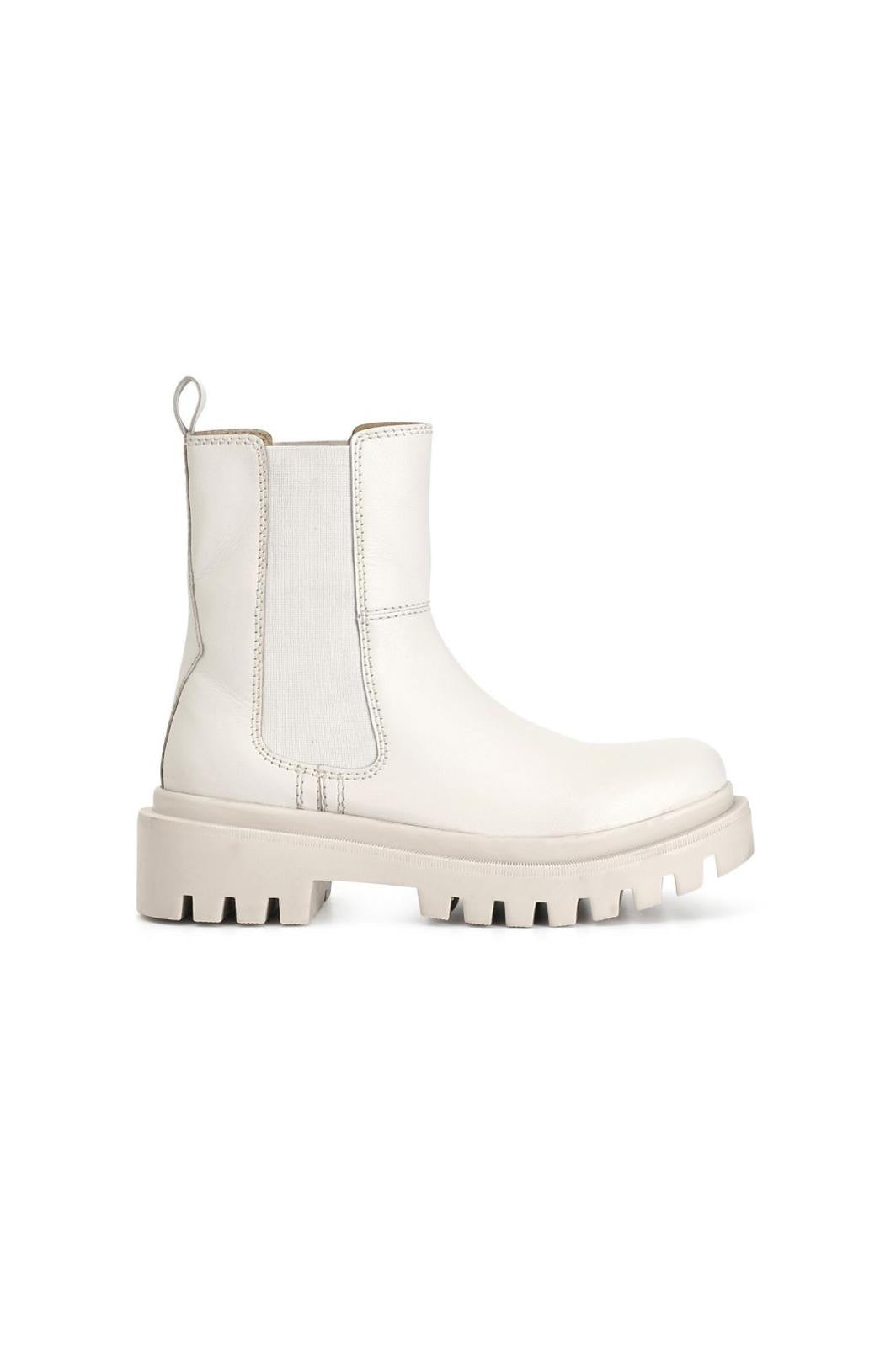Tronchetto Cafènoir donna in pelle con elastico off white XL1132
