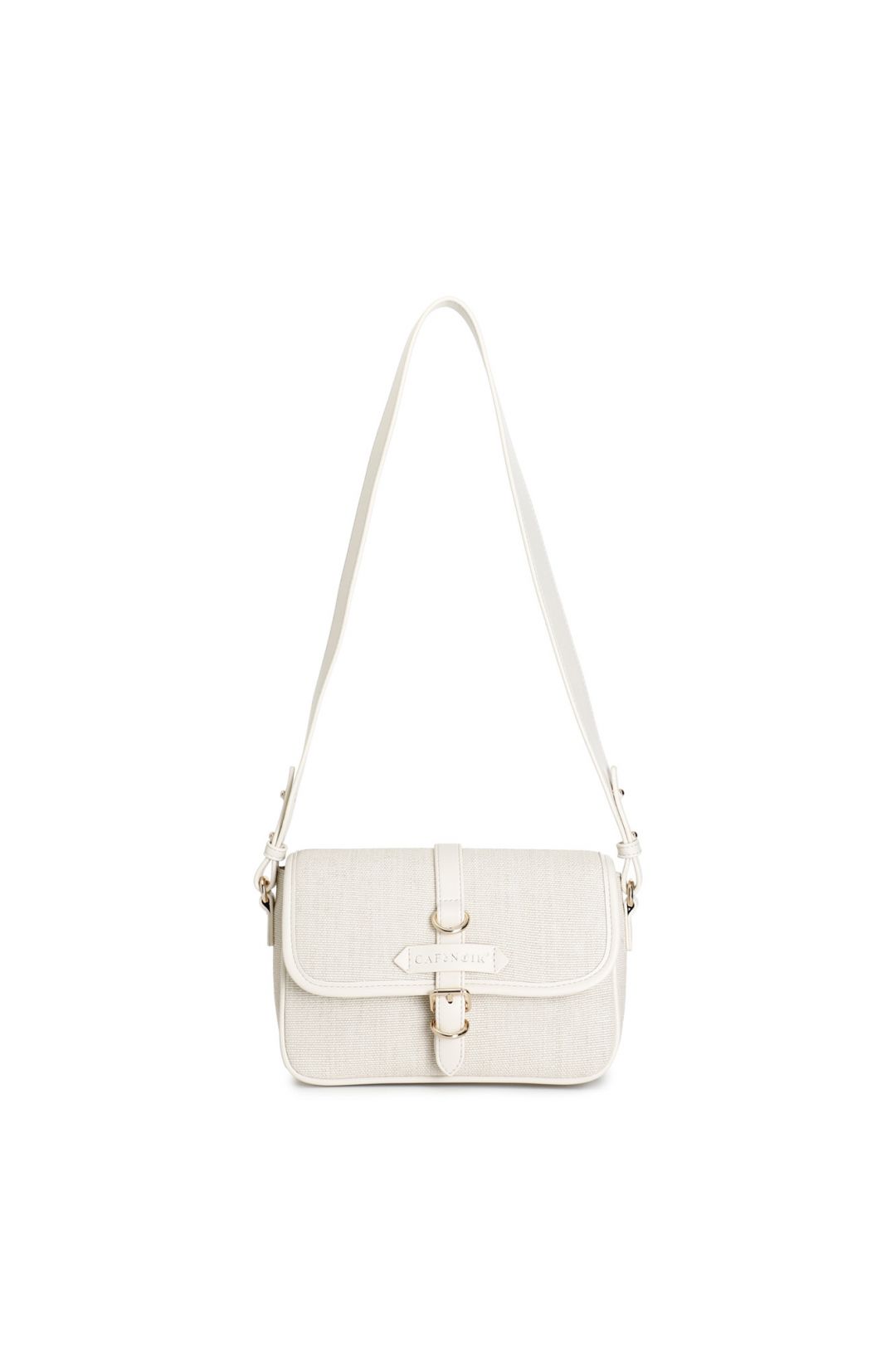 Borsa Cafènoir MF0801 a tracolla con pattina in paglia naturale