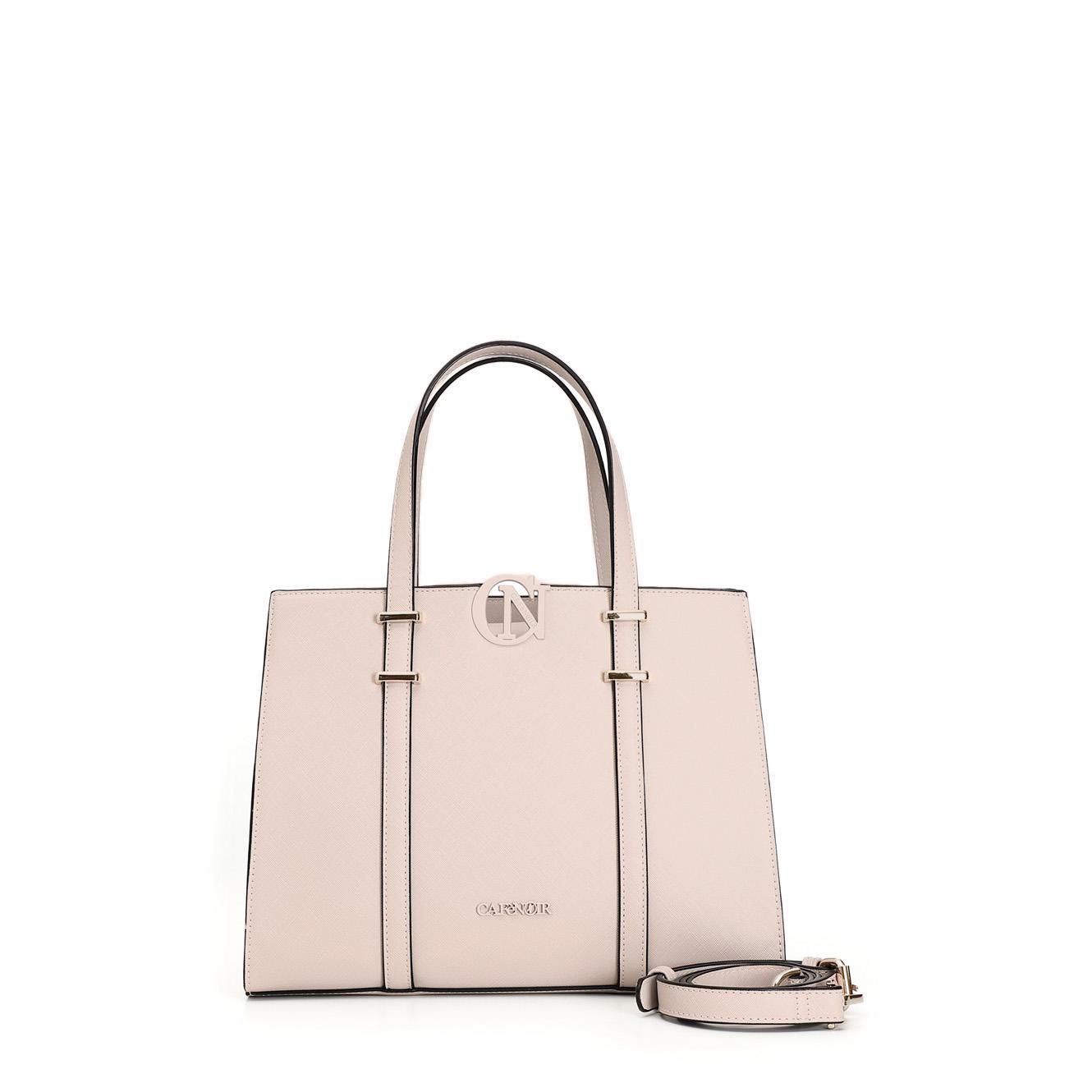 Borsa Cafènoir WF0401 Shopping bag rigida effetto saffiano con accessorio cafènoir