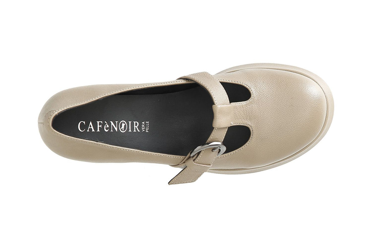 Décolleté Cafènoir in nappa con fibbia taupe LD4504