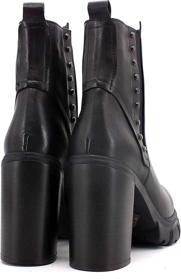 CAFENOIR Stivaletto Tacco Largo Borchiette Donna Nero HA1240