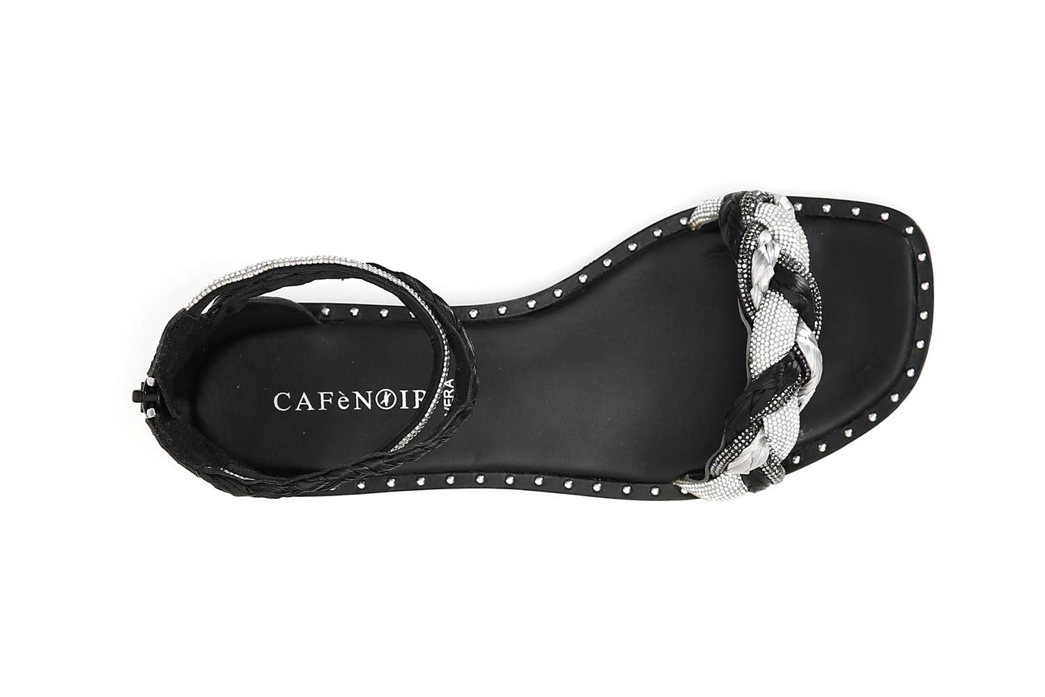 Cafènoir GE9130 Sandali chiusi dietro con fascia strass e rafia