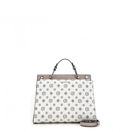 Borsa Cafe Noir BAULETTO CON LOGATO FLOREALE E MANICI MULTICOLORE - ZB0202