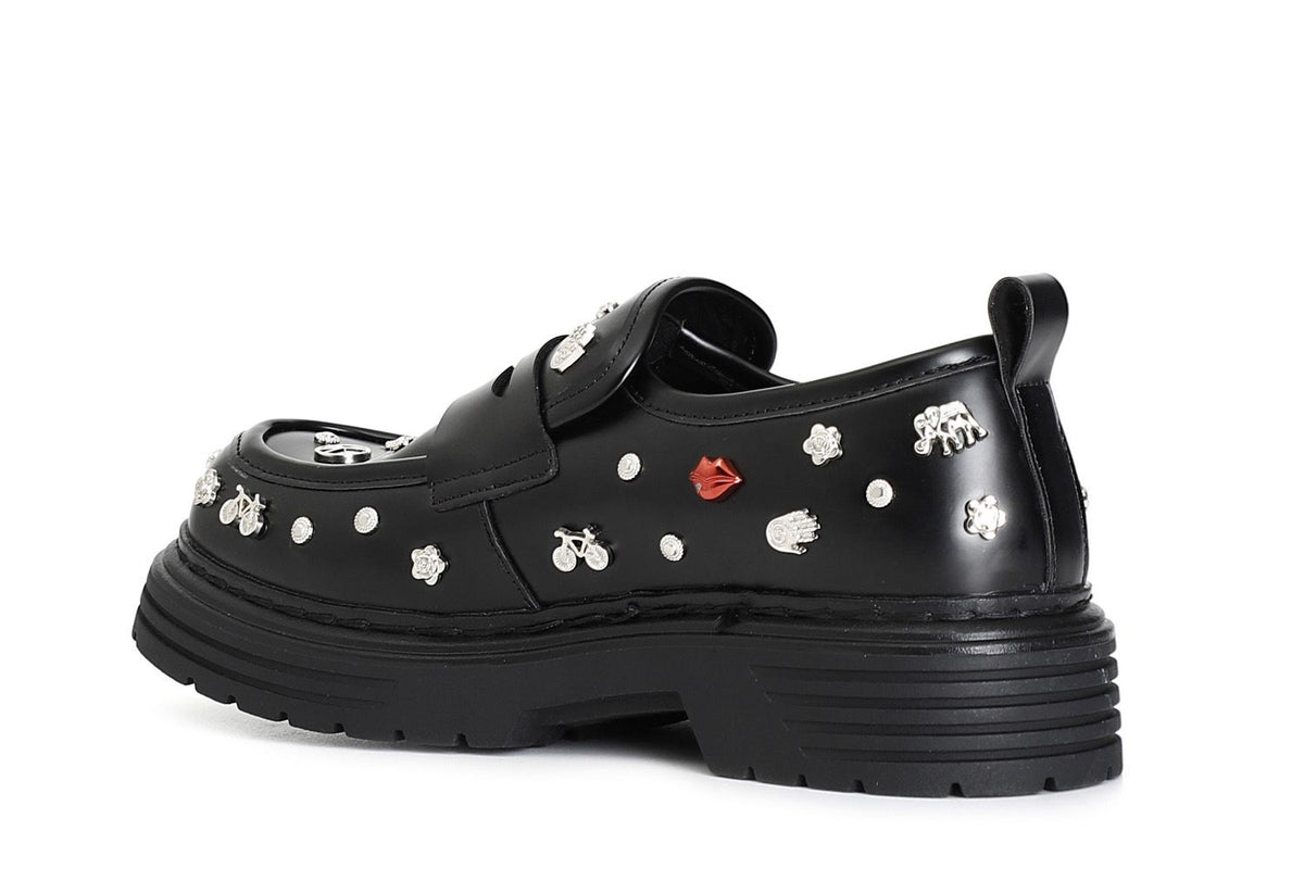 Mocassino Cafènoir da donna con borchie fantasia nero FA9022