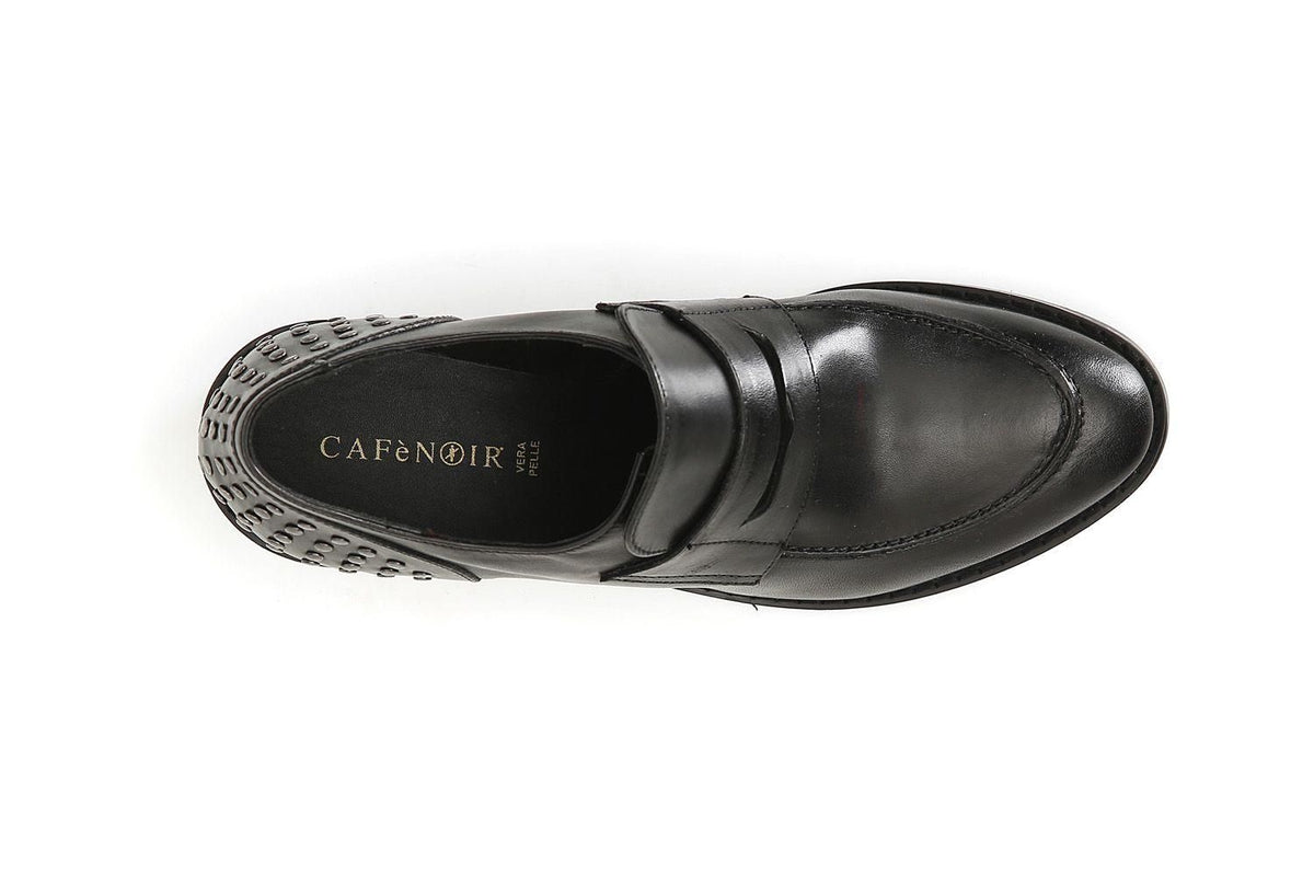 Cafènoir ED1002 Mocassini in pelle con borchie