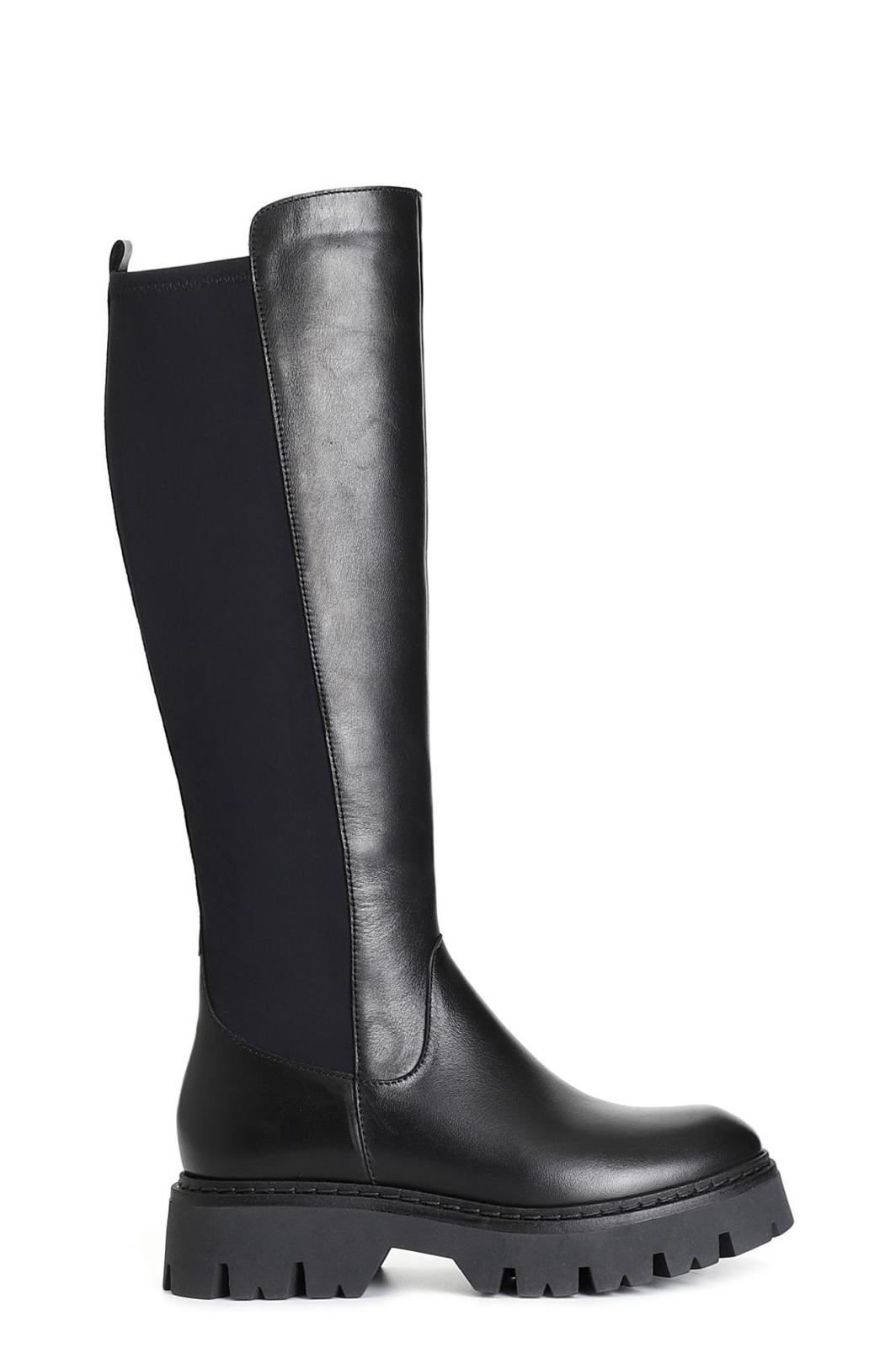 Stivale in pelle e lycra nero FM1017