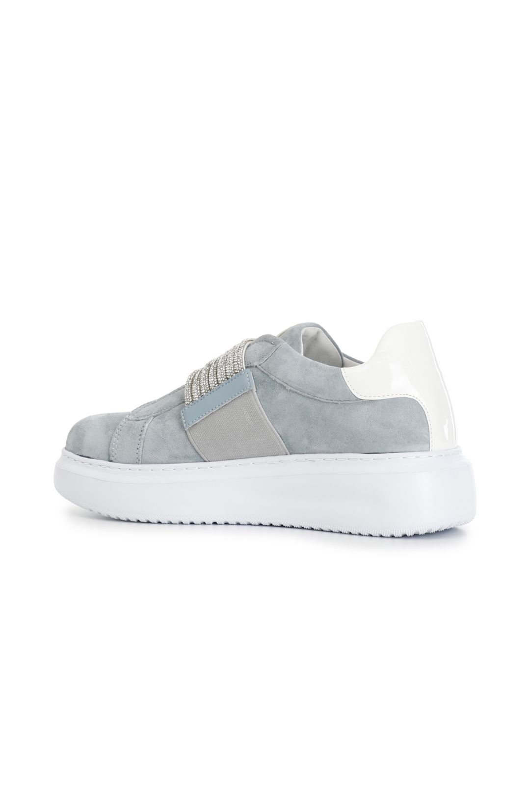 Sneakers Cafènoir in camoscio con fascia strass jeans DE5015