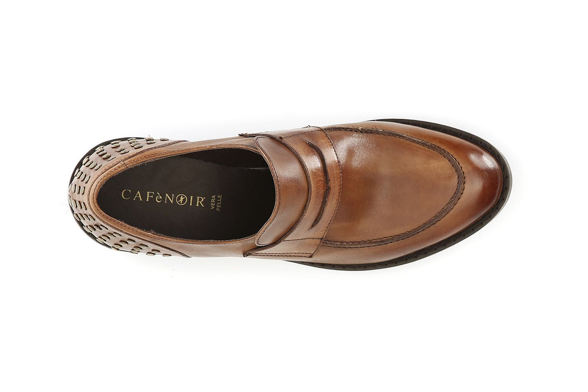 Cafènoir ED1002 Mocassini in pelle con borchie