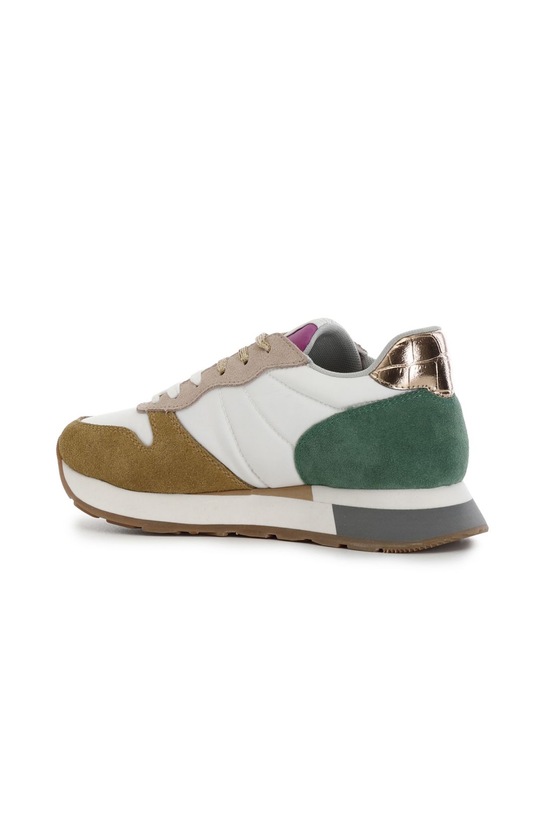 Sneakers da donna in pelle scamosciata e tessuto DB6001