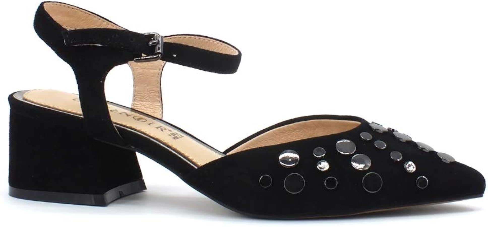 Slingback Cafènoir in pelle scamosciata borchie argento GLC536