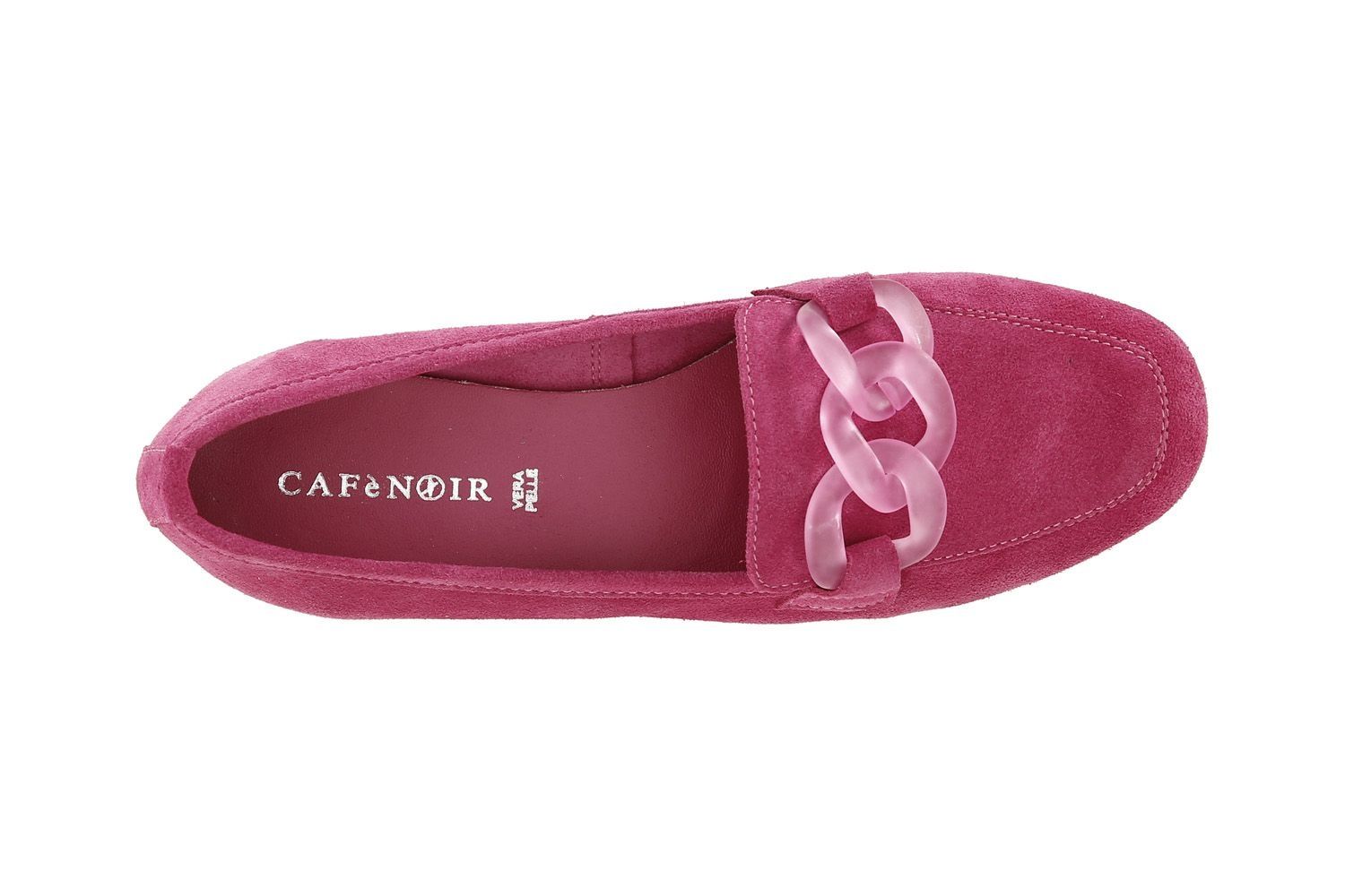 Cafènoir EG5002 Mocassini in pelle scamosciata con accessorio catena