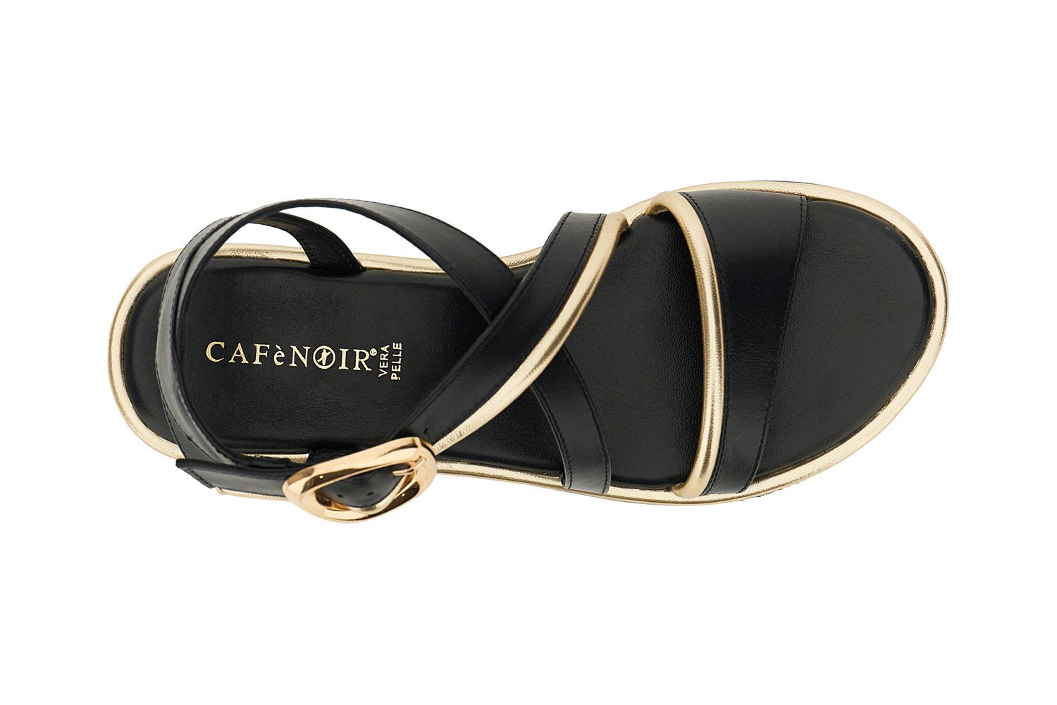 Sandali Cafènoir asimmetrici in pelle nero GG1110