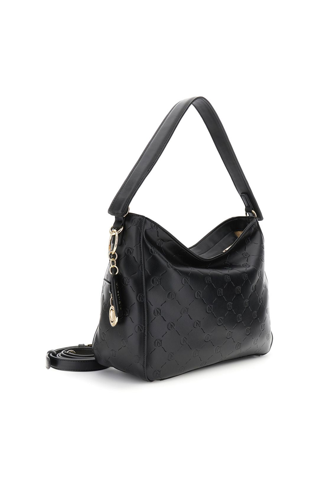 Borsa Cafènoir Sacca morbida con stampa all over con logo nero NM0941