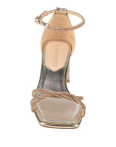 Sandali Cafènoir in vera pelle laminato con incrocio strass LF9003