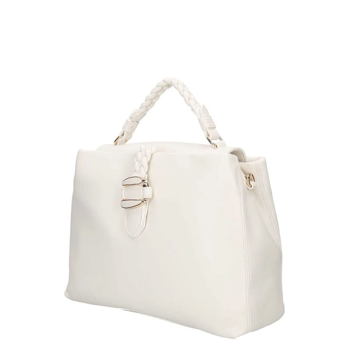 Borsa a mano Cafè Noir Bianco Bianca Bauletto morbida Grande intrecciato NC0805