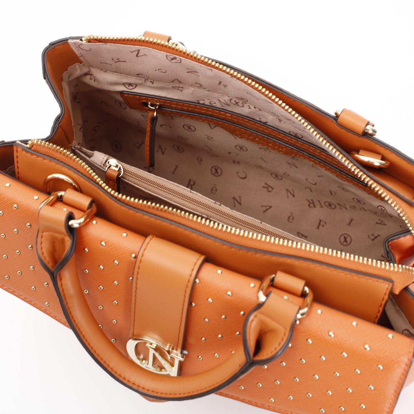 Borsa Cafènoir NA0402 Bauletto rigido in saffiano con microborchie e charm cafènoir