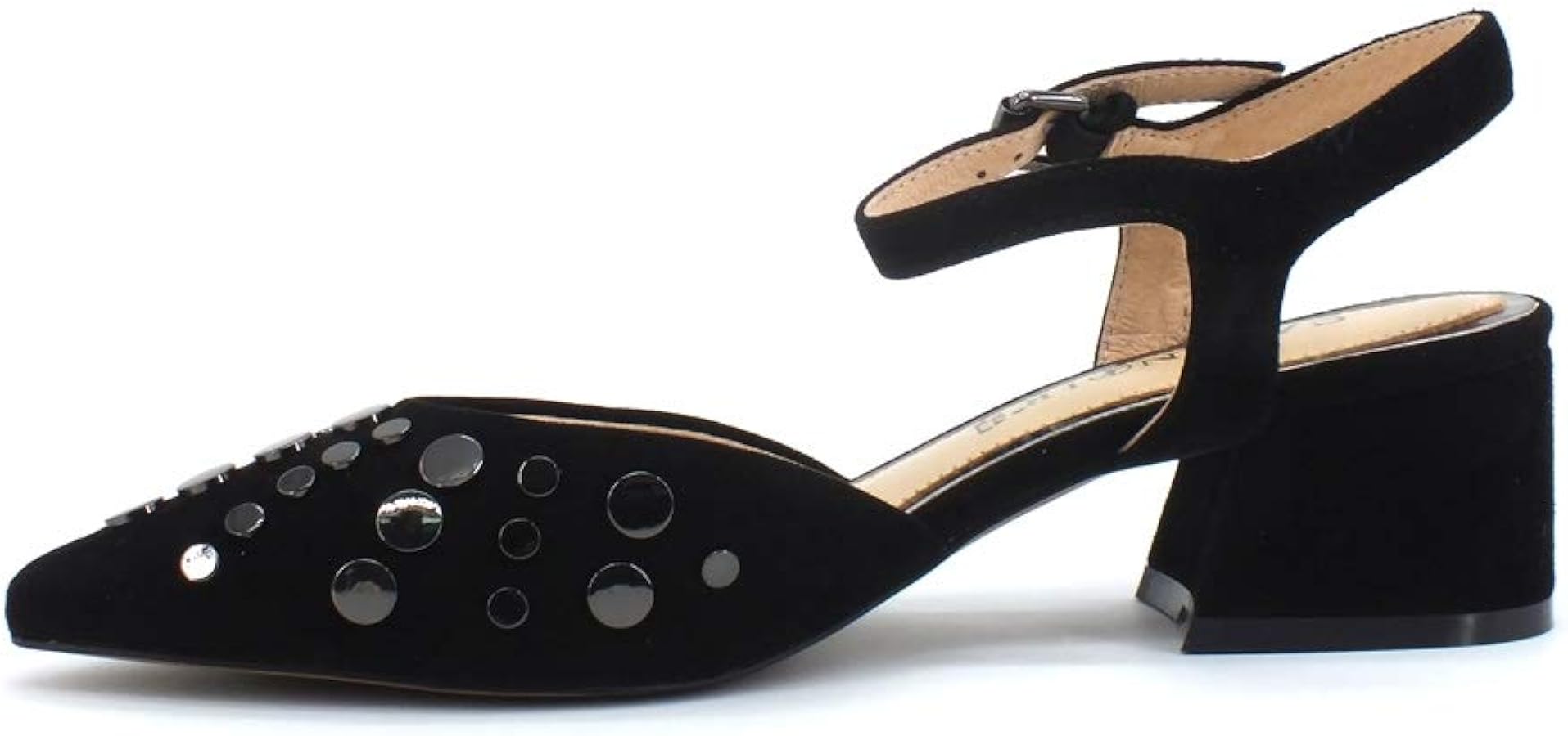Slingback Cafènoir in pelle scamosciata borchie argento GLC536