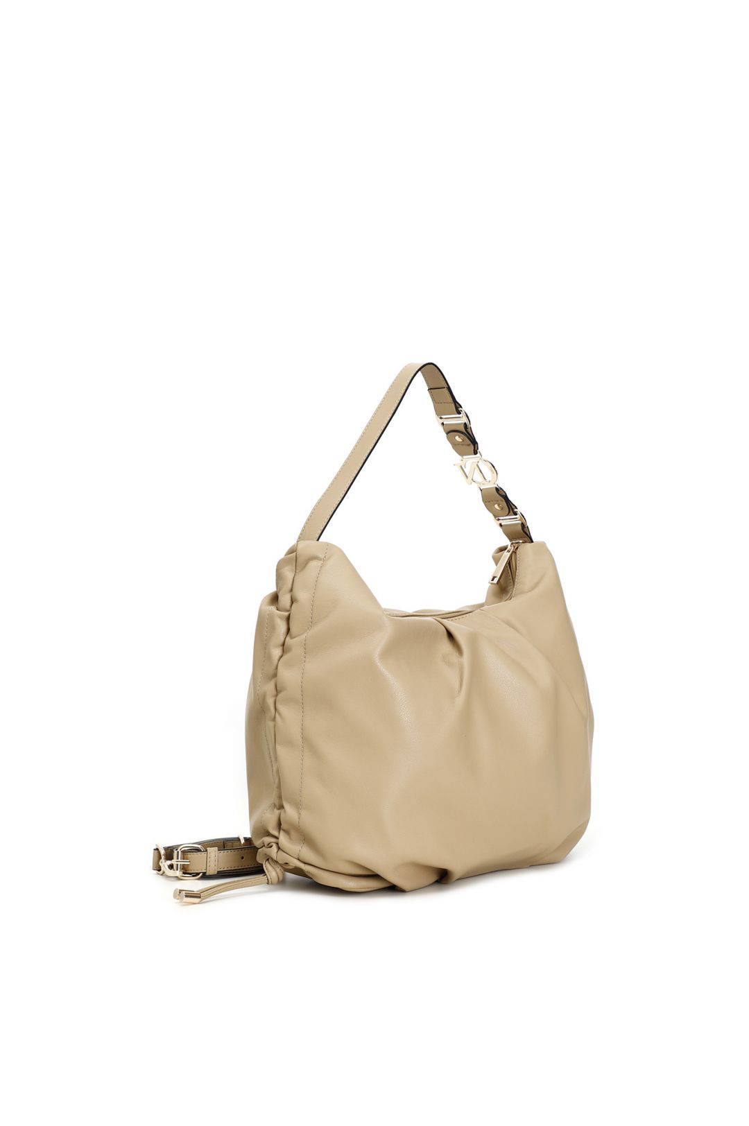 Borsa cafenoir Sacca morbida con coulisse laterali e accessorio cafènoir beige WD0402