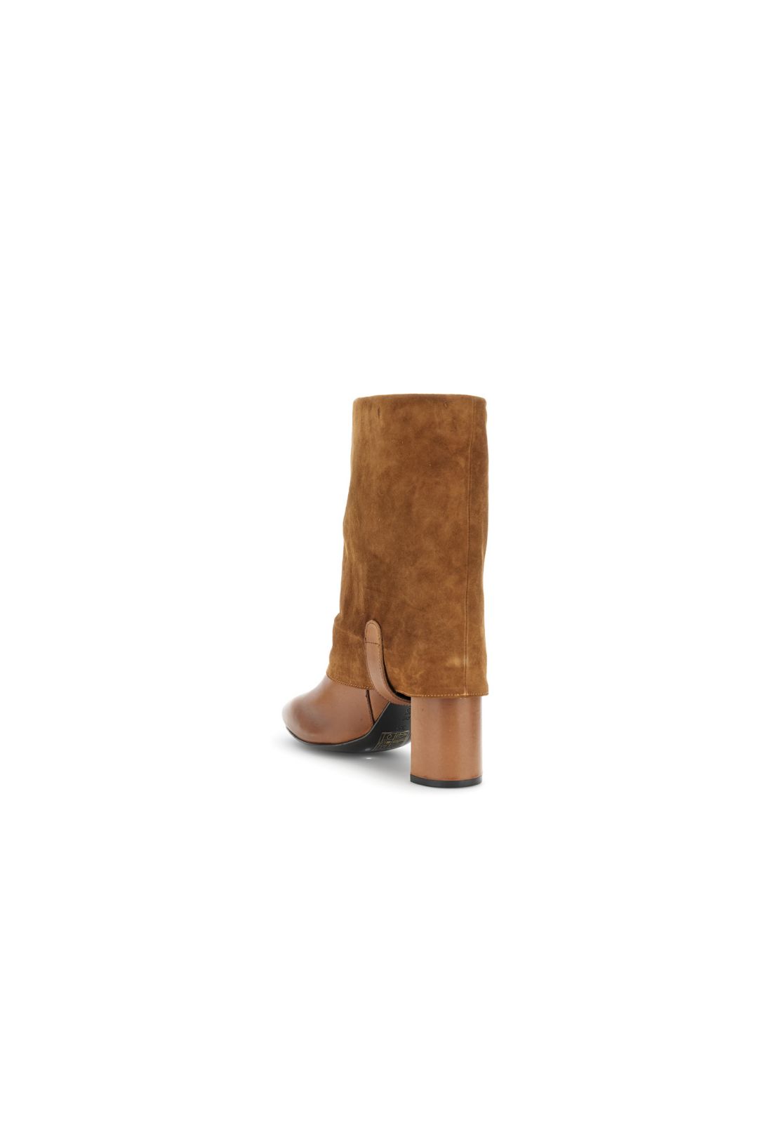 Tronchetto donna CafèNoir in pelle con maxi risvolto in bimateriale LB4403
