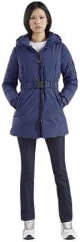 Piumino con cappuccio e cintura elastica JN0025