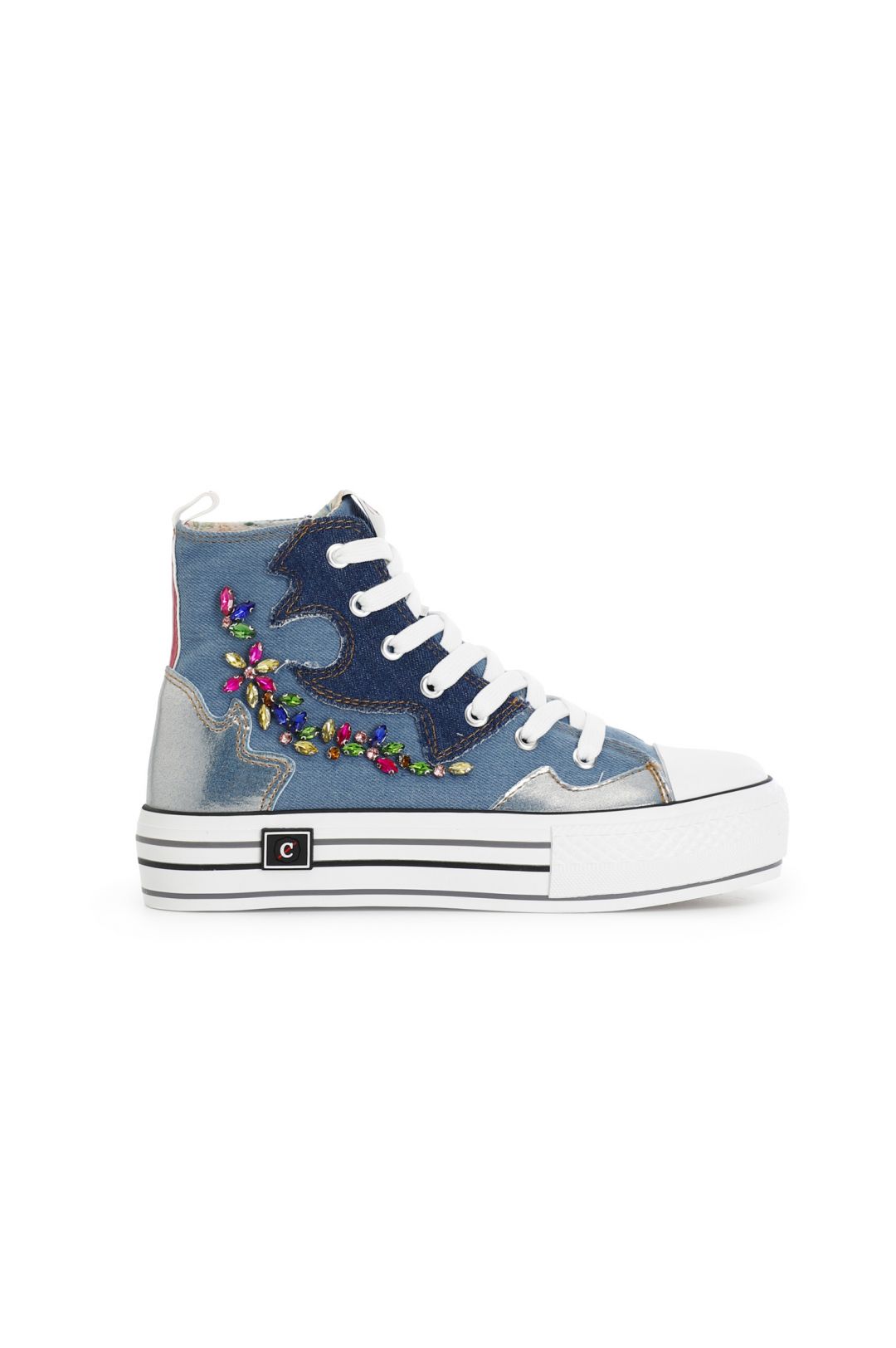 Sneakers Cafènoir in jeans medio con strass DM9127