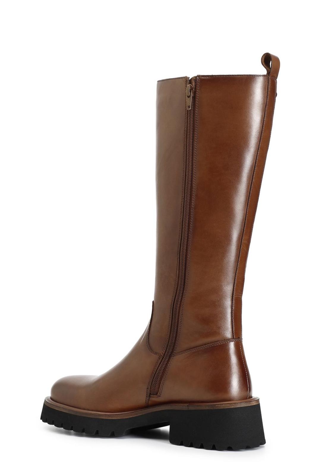 Stivale donna in pelle tabacco HA1002