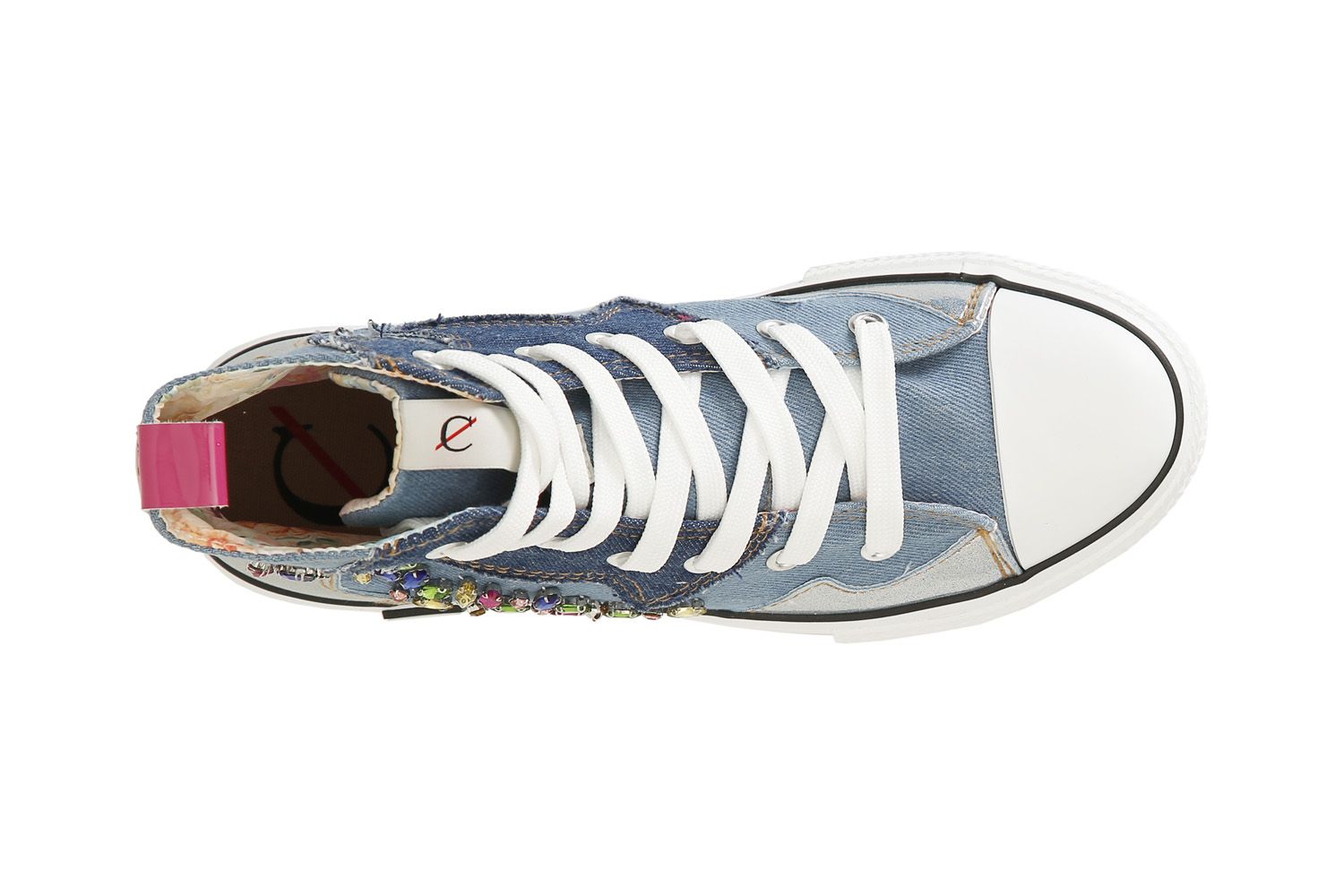 Sneakers Cafènoir in jeans medio con strass DM9127