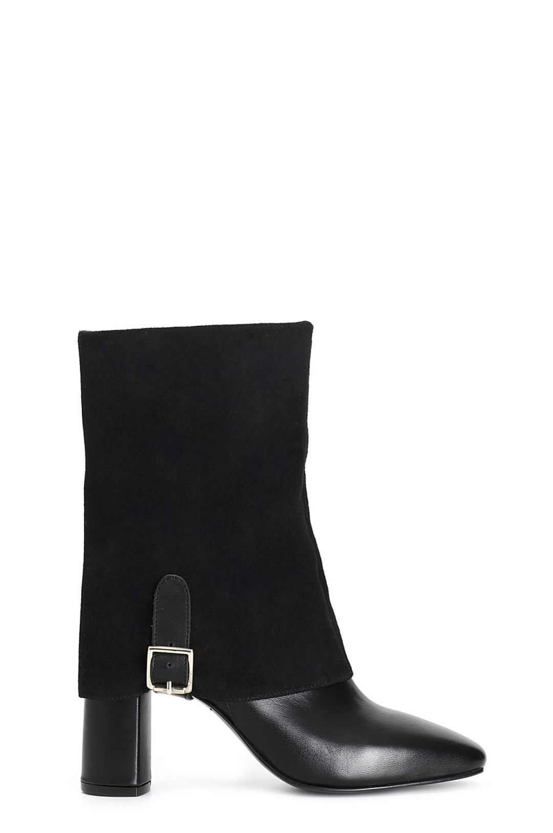 Tronchetto donna CafèNoir in pelle con maxi risvolto in bimateriale LB4403
