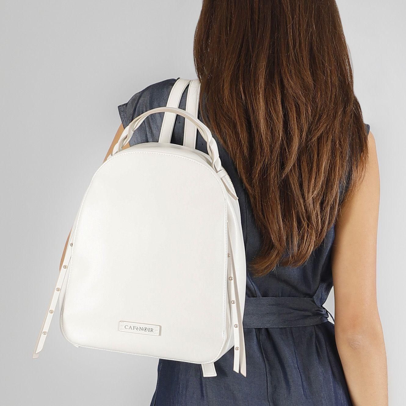 Zaino donna CafèNoir con tasche laterali e manico intrecciati WA0802